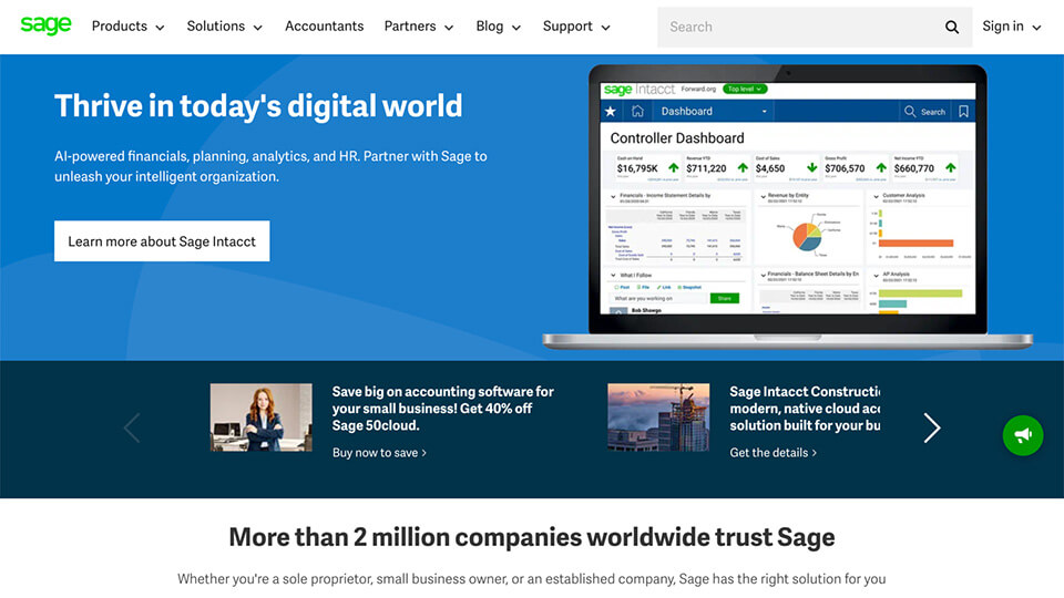 Home page sage website