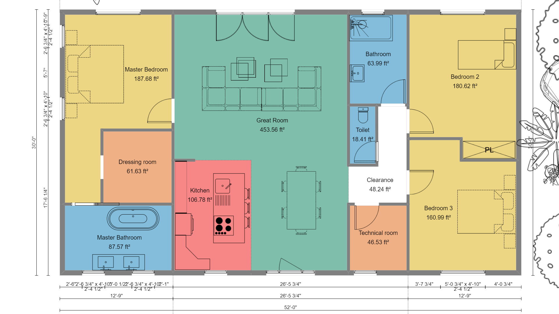 2D floor plan for presentation