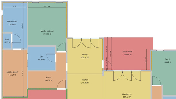 2D Floor Plans with Wall Types