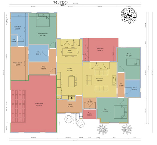 Full-featured 2D floor plan created with Cedreo. 