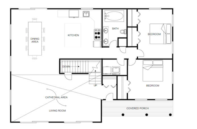 Illustartion: 2D floor plan designed with SmartDraw