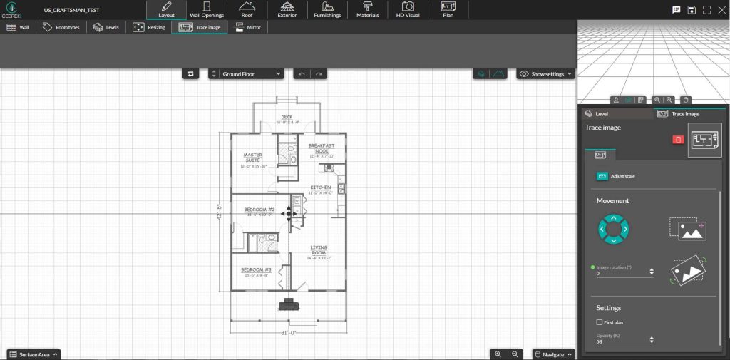 Import Floor Plan House Plan Step in Cedreo