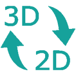 Icono Dibujar en 2D y Ver en 3D