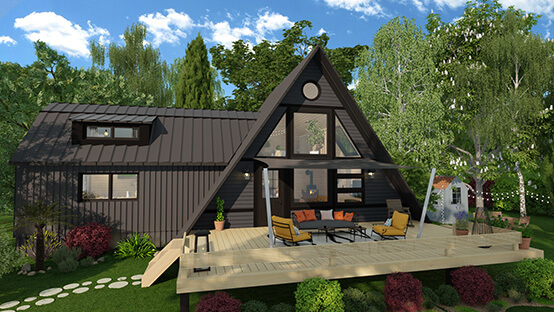 Cabin house designed with Cedreo