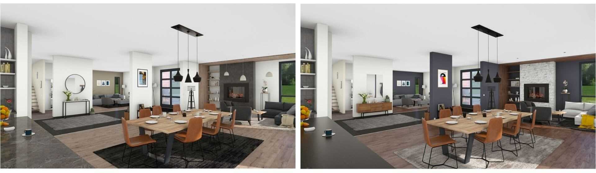 Living room 3D rendering Cedreo