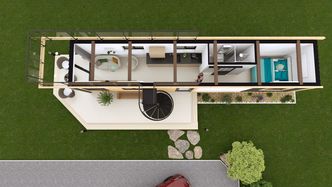 Plano 3D de una casa pequena creado con Cedreo