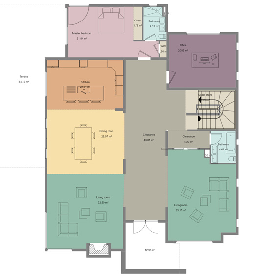 2D floor plan designed with Cedreo