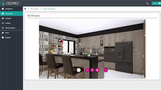create renderings and share with Cedreo