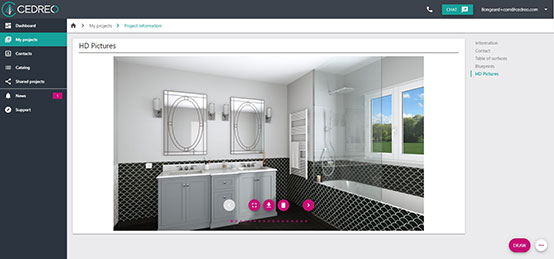 Cedreo UI shot 3D rendering gallery