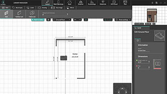 UI shot of a kitchen floor plan