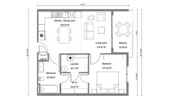 1-Zimmer-Wohnung Grundriss
