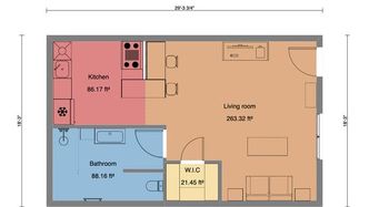 kleines 1-Zimmer-Wohnung Grundriss