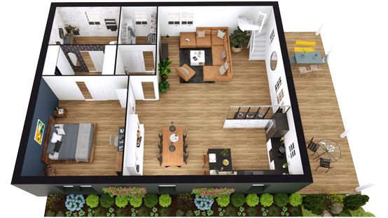 3D floor plan designed with Cedreo