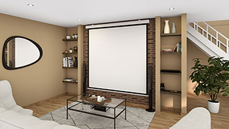 Basement Home Cinema rendered with Cedreo