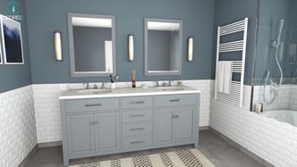 bathroom design 3D rendering made with Cedreo