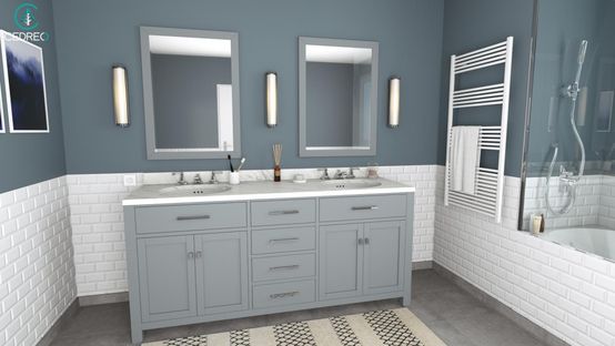 Render di un bagno progettato con Cedreo