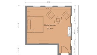 Colored 2D Bedroom Floor Plan created with Cedreo