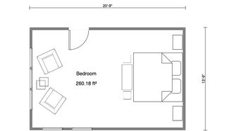 Large bedroom layout designed with Cedreo