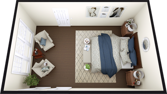 Rectangle bedroom layout designedwith Cedreo
