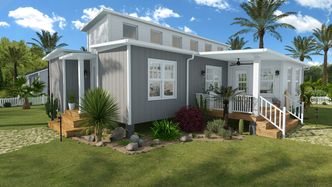 Rendering 3D di un bungalow progettato con Cedreo