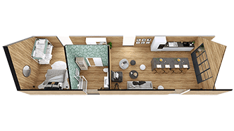 3D Container Home Floor Plan designed with Cedreo