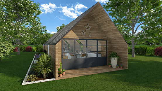 3D rendering of a detached granny flat