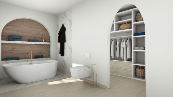 Mit Cedreo erstellte Visualisierung eines Badezimmers