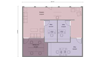 2D colored commercial floor plan created with Cedreo