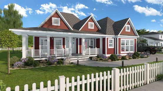 3D render of a craftsman house designed with Cedreo