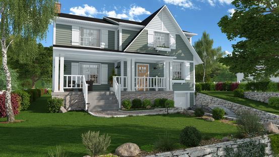 Mit Cedreo erstellte 3D Visualisierung eines Hauses 2 Etagen