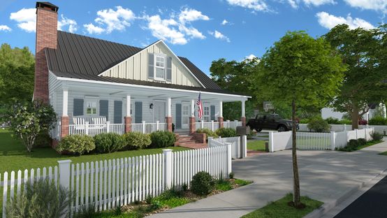 3D render of a farmhouse designed with Cedreo
