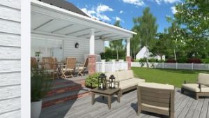 Backyard Porch rendered with Cedreo