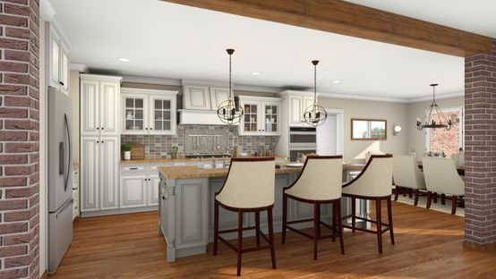 Rendering of a farmhouse kitchen designed with Cedreo