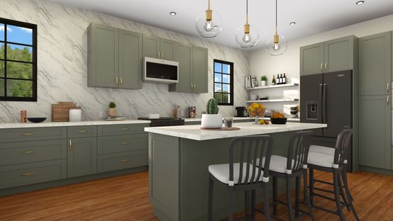 Modern farmhouse kitchen designed with Cedreo