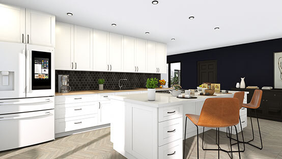3D render of an updated kitchen designed with Cedreo