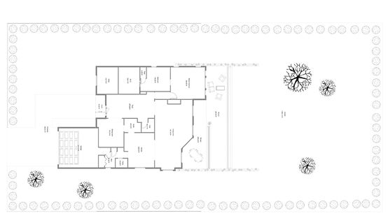2D landscape floor plan black & white designed with Cedreo
