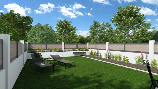 3D render of a closed garden designed with Cedreo