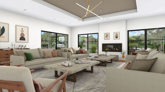 3D Living Room designed with Cedreo