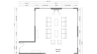 2D Living Room Floor Plan Blueprint designed with Cedreo
