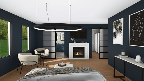 3D render of a master bedroom designed with Cedreo