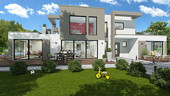 Modern house rendered with Cedreo