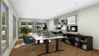 rendered small office floor plan