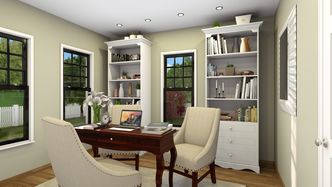 photorealistic rendering of small office created with Cedreo