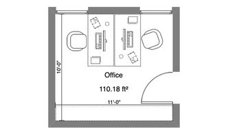 office 2D floor plan made with Cedreo