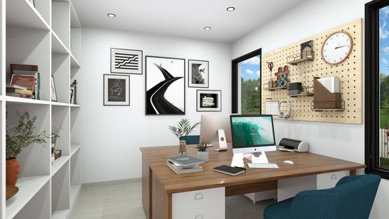 Modern home office designed with Cedreo