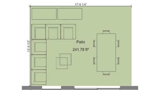 2D floor plan of a patio designed with Cedreo