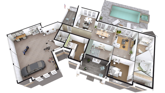 3D floor plan designed with Cedreo