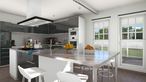 3D HD visual of a kitchen designed with Cedreo