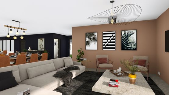 3D rendering of a livingroom designed with Cedreo
