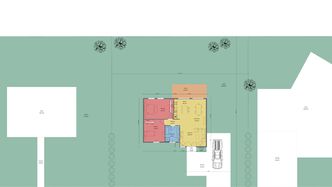 2D site plan with multiple structures generated with Cedreo